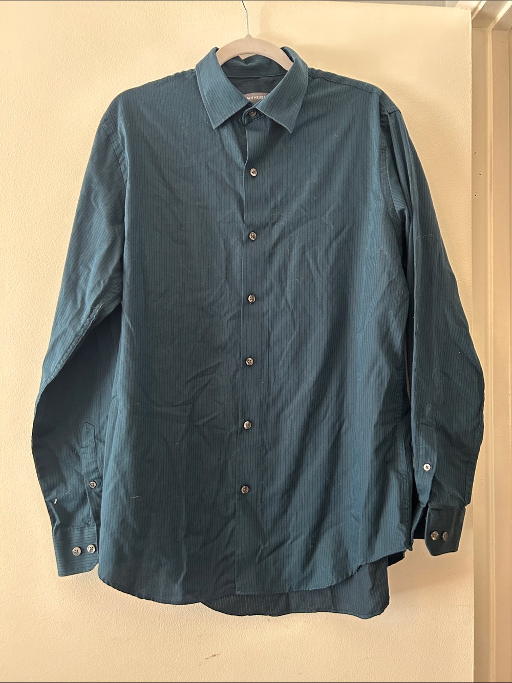 Van Heusen Men's Deep Teal Button-Down Dress Shirt